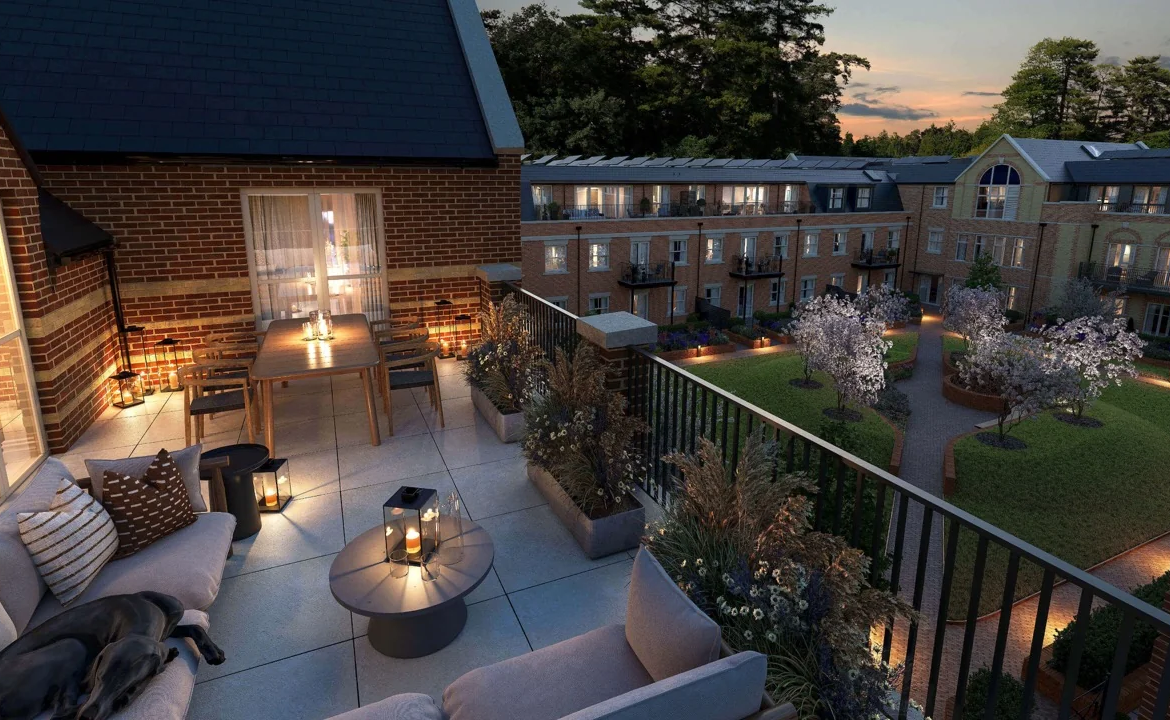 Sunningdale Park Larch Court Terrace Courtyard Evening Cgi Sl5