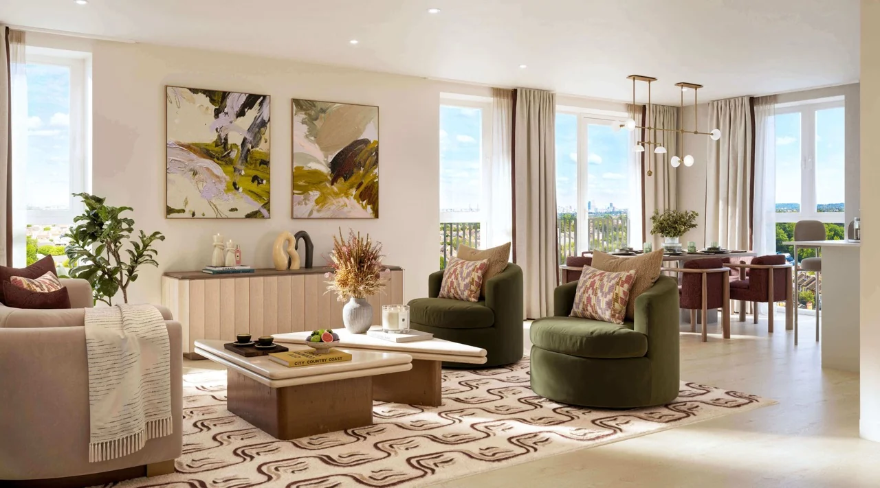 Sutton Garden Square London Sm1 Living Dining Room Interior
