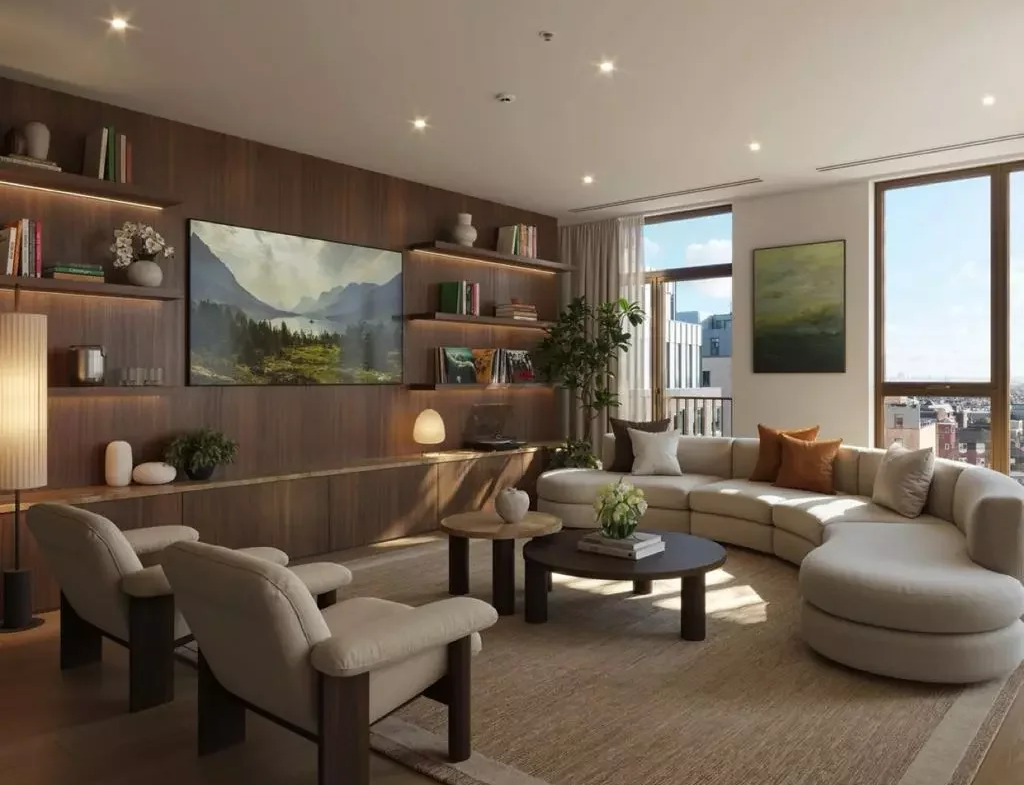 Wimbledon Bridge House London Open Plan Living Room City Views